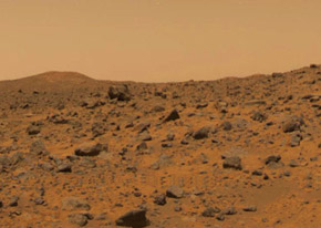 Oppervlak van Mars (Credits ESA)